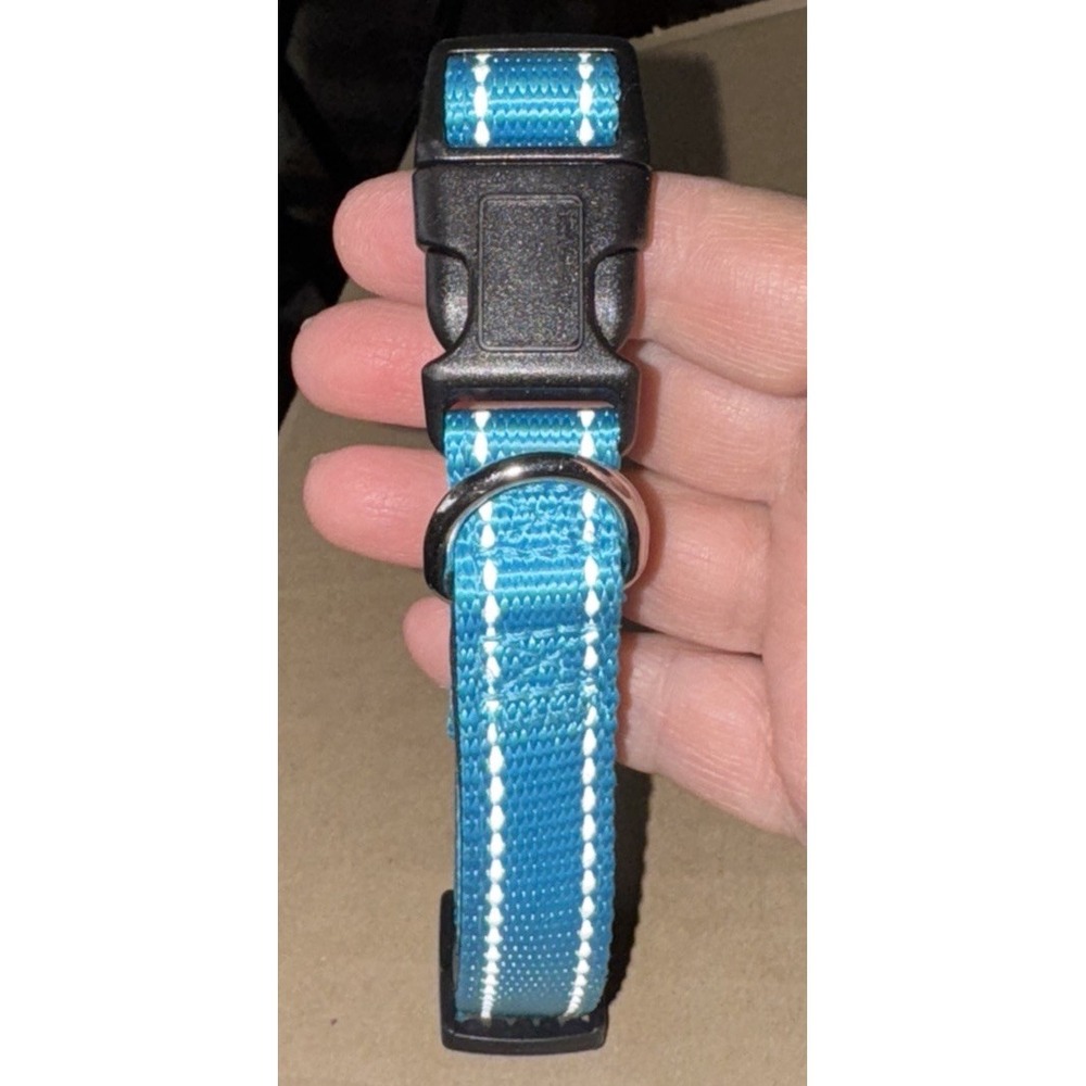 Dog/Pet Collar, Adjustable Quick Release‎ - 10"-16" Medium Aqua blue